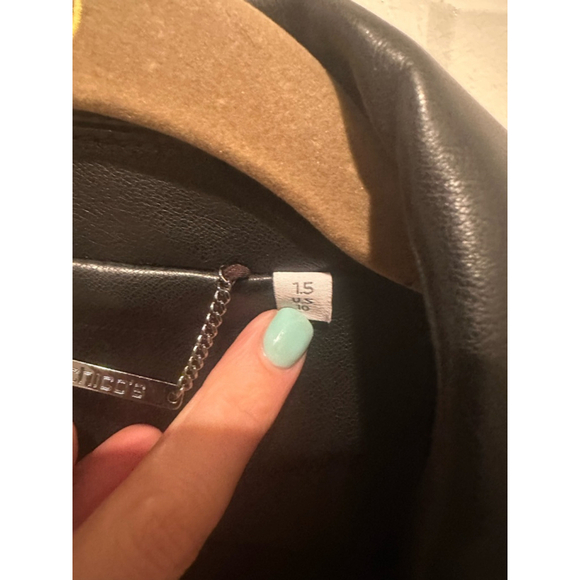 Chico's Black Faux Leather Jacket Size 1.5 - Picture 7 of 7